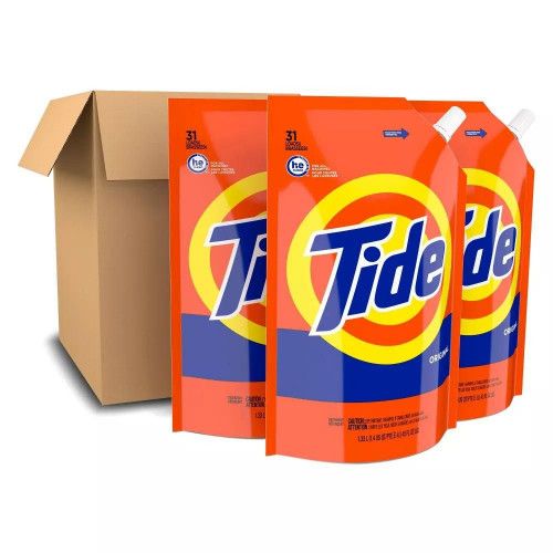 Tide Original Liquid Laundry Detergent Smart Pouch HE Turbo Clean ( Kit 3 pacotes)