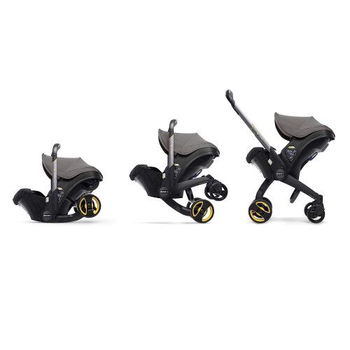Doona Infant Car Seat & Latch Base - Rear Facing, Car Seat to Stroller in Seconds - US Version - Greyhound