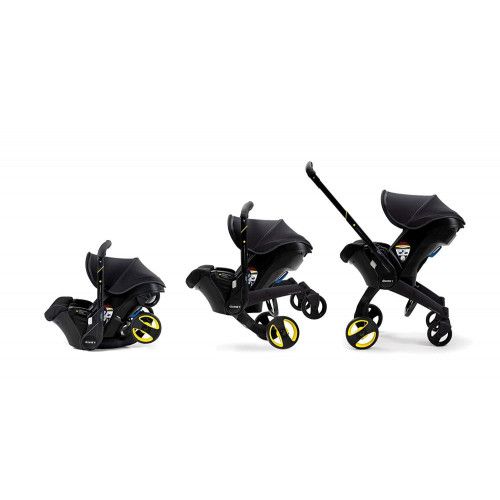 Doona Infant Car Seat & Latch Base - Rear Facing, Car Seat to Stroller in Seconds - US Version - Midnight Edition