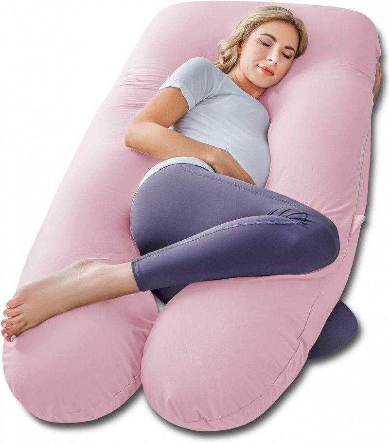Travesseiro em Forma de U para Gestantes- Marca Meiz- Cor Pink